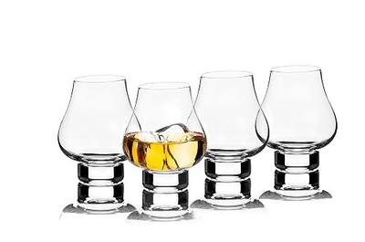 Bourbon Whiskey Brandy - Crystal Glasses Snifter 7.1-ounce, Set of 4 - Handcrafted Lead-Free Glass - Great for Spirits Drinks - Tasting Glasses - Tequila Shots - Scotch Cognac - 210ml