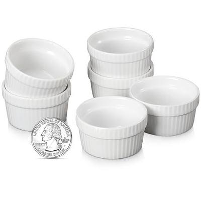 1.5 oz Mini Ramekins Set of 6, Vidalenta Tiny Dipping Sauce Cups, Ramekin Dip Bowl Porcelain Souffle Dish, Small Ramekins Dessert Cups Small Bowls for Charcuterie Board, Microwave & Oven Safe, White