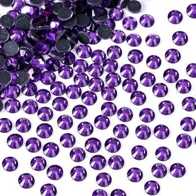 1440Pcs SS20 Purple2 Hotfix Rhinestones Crystal Glass Gems for Clothes Fabric Shirts Crafts Glitter Decoration Flat Back Round (4.8MM Bulk)