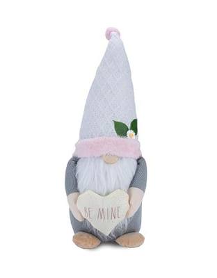Rae Dunn Be Mine Valentine Gnomes – Gray & Pink Plush Gnome with Heart – Valentine’s Day Gnome Decor – All Season Ornaments – Valentine Gifts