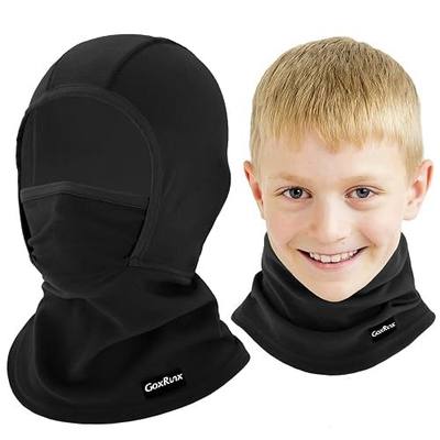 GoxRunx Kids Balaclava Ski Mask,Fleece Face Mask Neck Warmer for Boys Girls,Windproof Face Cover for Cold Weather