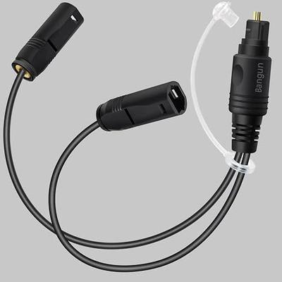 1x2 Digital Audio Splitter, Toslink Digital Fiber Optic Audio Splitter 1 Male Input 2 Female Output (for Home Theatre, Xbox, PS3/PS4)