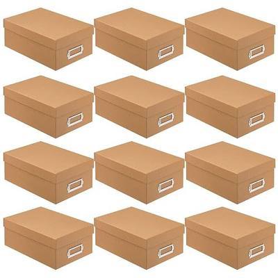 Simply Tidy Kraft Memory Box - Store and Organize Photos, Keepsakes, DVD and CDs, Acid Free - Bulk 12 Pack