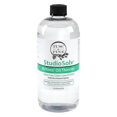 Tusc & Pine StudioSolv™ Odorless Mineral Spirits 33.8oz (1L) - Purified Odor-Free Spirit Solvent for Thinning Oils, Artists, Painting Thinner, Professionals, & More!