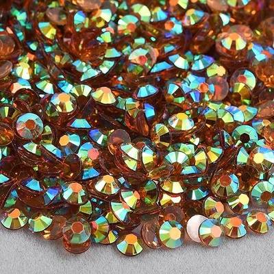 3000PCS 5mm Resin Flatback Rhinestones - Transparent Crystal for Crafts, Shoes, Mugs, Bottles, Cups - Coffee Yellow AB Color Jelly Resin