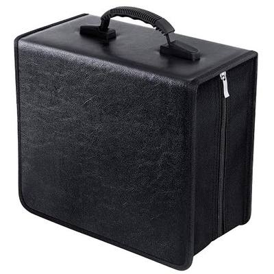 Siveit CD/DVD Case Binder - 400 Capacity Disc Storage Holder, Black PU Binder
