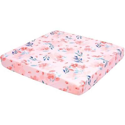 Cloele Square Playard/Playpen Fitted Sheets Perfect for 36 X 36 Portable Playard Mattresses - Square Pack and Play Crib Sheets - Ultra Soft Microfiber Floral Fitted Playpen Sheet for Baby Girls