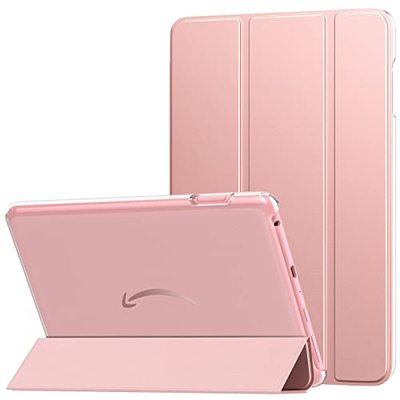 MoKo Trifold Stand Case Fits 8" Kindle Fire HD 8 & 8 Plus,Rose Gold