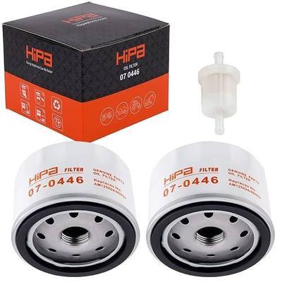 Hipa 49065-7007 Oil Filter Replace for Kawasaki 492932S 696854 49065-0721 FR600V FR691V FR651V FR730V FS730V FS651V FS600V FR541V FX600V FX730V FS481V 4 Cycle Engine 691035 Fuel Filter (Pack of 2)