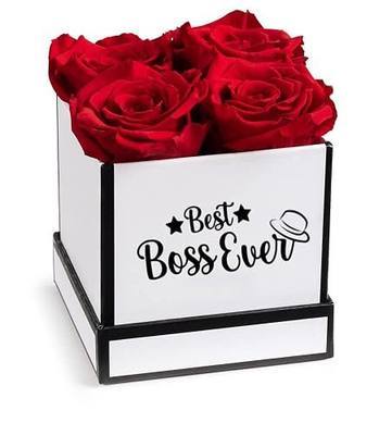 Soho Floral Arts Best Boss Gift | Genuine Roses that Last for Years | Best Boss Gifts For Women or Men | Bosses Day Gifts Flowers For Delivery For Worlds Best Boss | Rose Box Flowers For Delivery