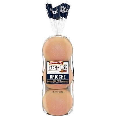 Pepperidge Farm Farmhouse Brioche Hamburger Buns, 6-Pack Bag
