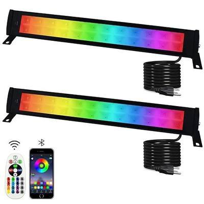 2 Pack 50W RGB Wall Washer, Stage Wash Light Bar, RGB Light Bar for Hotel, Billboard, Building, Commercial, Birthday Party, Garden, Stage Lighting, Wall Display