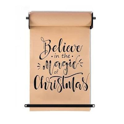36'' Wall Mounted Kraft Paper Roll Dispenser & Cutter,Black Butcher Paper Dispenser, Farmhouse Decoration - Ideal Choice for Lists, Art Work, Calendars, Black Paper Holder with Cut Bar