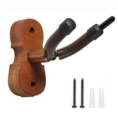 Violin Wall Mount Violin Hanger with Bow Hook, Rosewood Violin/Viola Stand Accessories for Home & Studio (Rosewood)