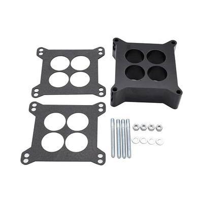 1 SET Black Carb spacers 2" Tall Ported Phenolic Carburetor Spacer Compatible with Holley 4150/4160 4bbl. SBC BBC Carb