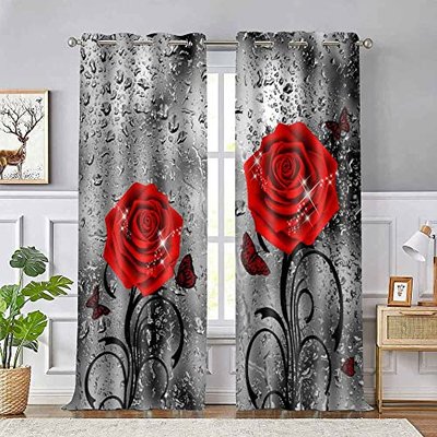 EOTDMS Blue Blackout Curtains for Bedroom Living Room 52x84 Inch 2 Panels