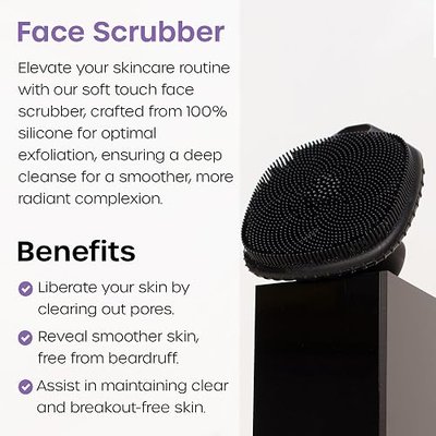 The Man Silicone Face Scrubber for Men, Face Cleansing Brush | Silicone face scrubber, cleanse skin, gently exfoliate and refresh your daily skincare routine.
