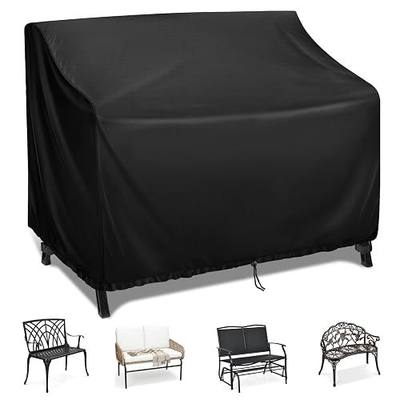 Kingling Outdoor Bench Covers Waterproof 48" W x 29" D x 36" H | Patio Loveseats Cover Bench Covers for Outdoor Furniture Glider Chair Sofa Cover Black
