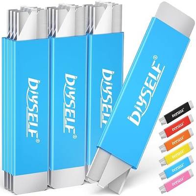 DIYSELF Box Cutters, 12 Pack Box Cutter Retractable, Box Cutters Knife with Single Edge Razor Blade, Utility Knife All Metal Shell, Letter Opener for Packages, Boxes, and Paper | Quick-Slide Razor Knife for Packages, Labels & Cardboard, Secure-Lock Box Cutter Retractable for Office, Warehouse & Craf