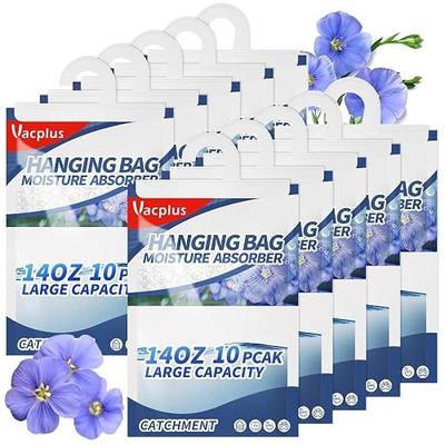 10 Pack, Vacplus Moisture Absorbers, Hanging Closet Dehumidifier Bags, Humidity Packs, Desiccant, with Linen Fragrance, 14.0OZ