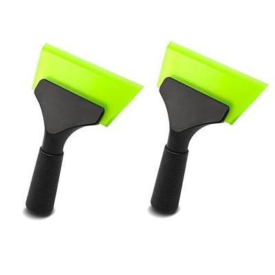 FOSHIO Small Squeegee with 5 Inch Green Rubber Blade Mini Wiper Window Tinting Tools for Mirror Glass Window Cleaner with Non-Slip Handle, 2 Pack