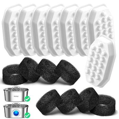Rellaty Official Cat Water Fountain Filters Replacement | Carbon Filter & Pre-Filter Sponges for 3.2L/108oz Automatic Pet Fountain