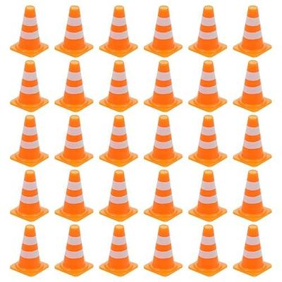 NUOBESTY 30Pcs Mini Traffic Cones, 0.98 Small Orange Construction Cones Miniature Sports Training Roadblock Toy Safety Road Street Signs Scene Models for Kids Early Cognitive Learning, Sand Table