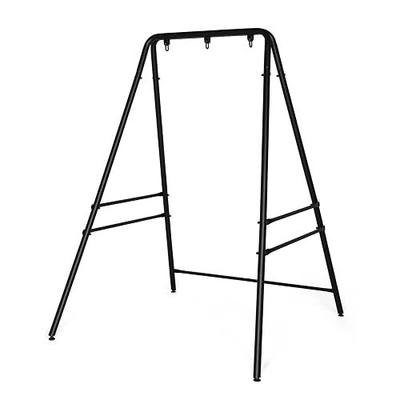 ONCLOUD Upgraded Hammock Chair Stand Metal Swing Stand Frame, Heavy Duty Steel Hammock Chair Stand Only for Porch, Backyard, Indoor or Outdoor, Black