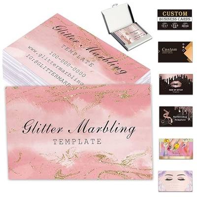Custom Business Cards Customize with Logo QR Code Personalized Glitter Marbling Cards 1000 500 200 100 for Small Business Double-Sided Printing