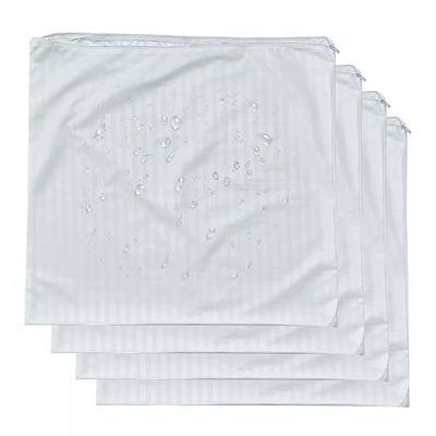 Kingnex 4 Pack Waterproof Feather Proof Pillow Protectors 20x20 | Zippered, Featherproof, Down Poke Proof, Protective Covers for Square Throw Pillow Inserts