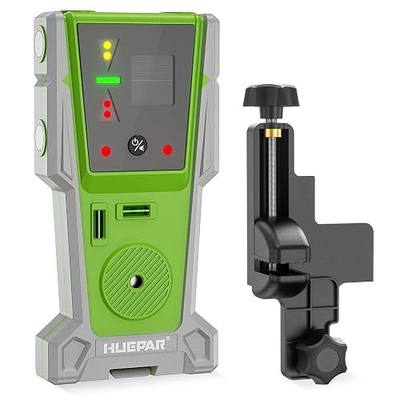 Huepar LR-8RG Laser Receiver, Compatible with All Huepar and Pro Laser Levels with Pulse Mode, ±1/17 In, Up to 200Ft, Green & Red Beams Laser Detector, Two-Sided LED Prompt, Magnet, Clamp Included