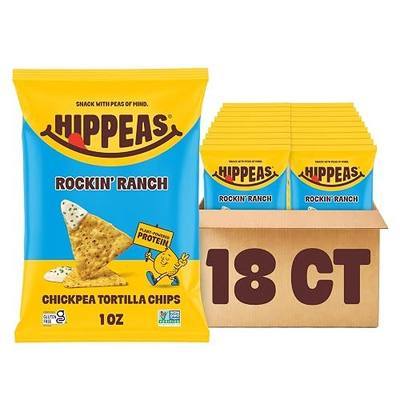 HIPPEAS Chickpea Tortilla Chips, Rockin’ Ranch Gluten Free Snacks, Dairy Free, Vegan, 1oz, Pack of 18, 3g Protein, 3g Fiber, Crunchy, Nutritious, Plant Protein Snack, Non-GMO, Kosher
