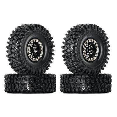 INJORA 1.0 Brass Beadlock Wheel and Tires for 1/18 TRX4M 1/24 SCX24 FCX24