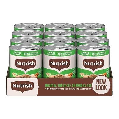 Nutrish Chicken Wet Dog Food Chunks in Gravy,13 oz. Can (Rachael Ray) | No Poultry By-Product Meal, Artificial Preservatives or Flavors, No Added Corn or Wheat Ingredients, Made in the USA