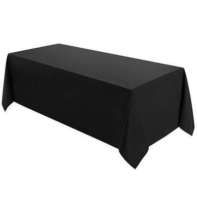 VidaFete 1 Pack 90 * 132inch Black Rectangle Tablecloth for 6ft Tables | Stain & Wrinkle Resistant Polyester Rectangular Table Cloth for Kitchen Dining Wedding Banquet Decoration