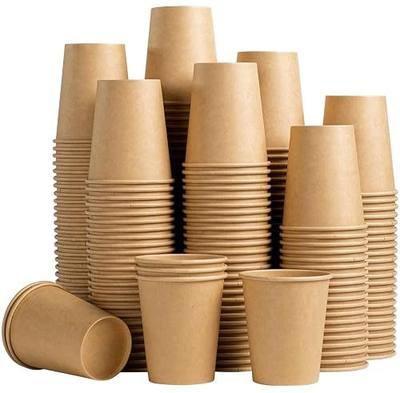 Lamosi 200 Pack 8 oz Kraft Paper Cups, Brown Disposable Paper Coffee Cups | Unbleached Paper Cups for Hot/Cold Beverages, Suitable for Home, Kitchen, Office, Party, Picnic, Travel, Cafe & Bar Use