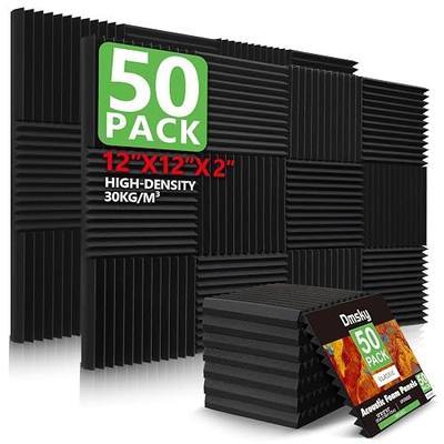 50 Pack Acoustic Foam Panels,2"X 12" X 12"Sound Proof Foam PanelsHigh Density Sound Absorbing Panels,Soundproof Wedges Panels for Studio Recording & Office & Home