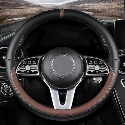 Custom fit for Subaru Car Steering Wheel Cover, Nappa Leather Non-Slip Steering Wheel Cover, Designed for Subaru Interior Accessories (Brown,for Subaru)