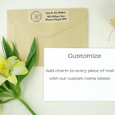 Personalized Return Address Labels,Available in White, Clear, Laser, Gold or Silver Labels,Set of 150 Simple Unique Design Custom Mailing Labels for Envelopes