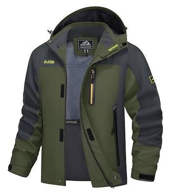 MAGCOMSEN Men's Rain Jacket Lightweight Windbreaker Fishing Raincoat