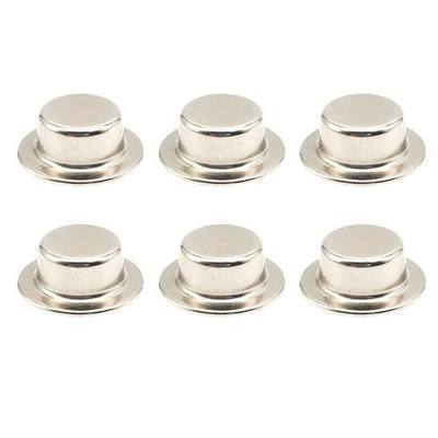 Push on Pushnut Cap Stud 5/8 Inch Axle Cap Nut Zinc Mech Finish for Hand Trucks, Rolling Bins, and Lawn Wagons - 6 Pack