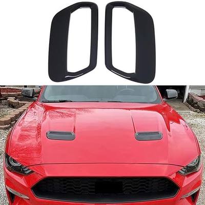 Kolya Glossy Black Exterior Hood Vent Air Outlet Cover Trim for Ford Mustang Accessories 2018 2019 2020 2021 2022 2023 (Not for Shelby Model)
