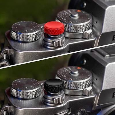 Camera Shutter Button 2 Pack (Red & Black) Pure Copper Soft Release 1/4 Inch Thread Compatible with Fuji X-T5 3 4 X100V X-T30 Leica M9 Nikon DF and More Comfortable & Easy to Install