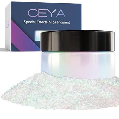 Ceya Chameleon Mica Powder, 1.8oz/ 50g Magic Sea Chrome Nail Powder | Cosmetic Grade Pearlescent Effect Color Shift Pigment for Epoxy Resin,Makeup,Nail Polish,Soap Dye,Candle Making,Slime,Paint