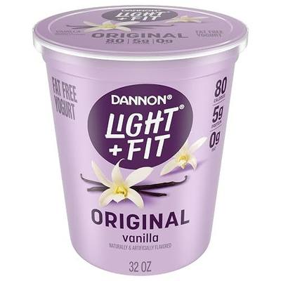Dannon Light + Fit Vanilla Fat Free Yogurt, Creamy and Delicious Gluten Free Yogurt, 32 OZ