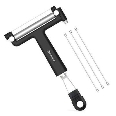 KITCHENDAO Adjustable Wire Cheese Slicer Cutter, 50% Stronger Wires with 2nd Gen Wire Fixing Mechanism, Adjustable Hand-Held Wire Cheese Cutter, Quick Replacement, Dishwasher Safe, with 3 Extra Wires