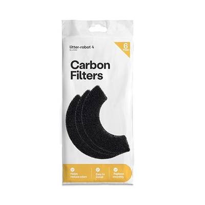 Litter-Robot 4 Carbon Filters by Whisker, 6 Pack, Custom Fit Carbon Filter Pads for Litter-Robot 4, Absorbs and Reduces Litter Box Odors for Cleaner Smelling Home