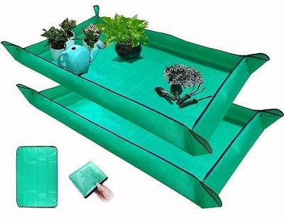 2 PCS Plant Repotting Mat for Indoor Plants, 43" X 29" Thickened Foldable Waterproof Plant Potting Tray and Mess Control, Portable Potting Mat Gardening Tray for House Plants Succulents, Extra Large