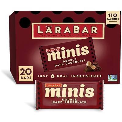 Larabar Minis Double Dark Chocolate Bars, Gluten Free Vegan Fruit and Nut Bars, 20 Bars, 15.6 oz