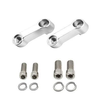 Larcele Motorcycle Mirror Extenders, 10mm 8mm Mirror Mount Adapter Mirror Riser Adapter Kit for Motorcycle Modification MT/YSZ-01 (Silver)